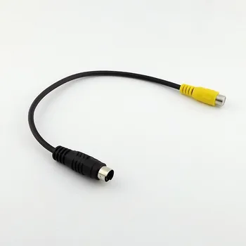 

1pc Mini DIN 4 Pin S-Video Male Plug To AV TV RCA Female Audio Video Adapter Cable 28cm