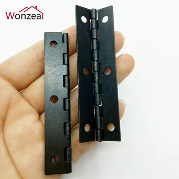 

2pcs/lot 75x24mm Black Long Box Hinge Iron hinge for Jewelry Chest Box Furniture Hinge