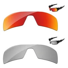 Хром серебро и огонь красный 2 шт. зеркало Поляризованные замена оптические стёкла для масла Rig Солнцезащитные очки женщин рамки UVA и UVB