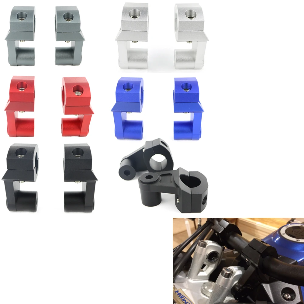 1 Pair CNC Aluminum Motorcycle Handlebar Risers 28mm Fat Bar Clamps For