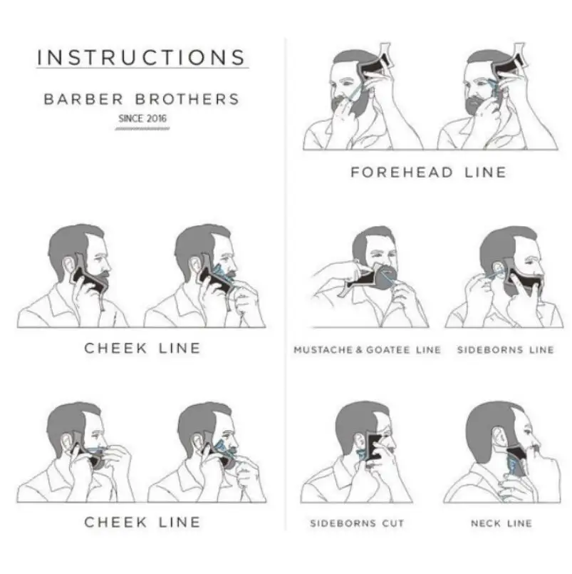 Мужской шаблон для бороды, двусторонний инструмент для придания формы бороде, инструмент для красоты, бритвенный инструмент для удаления волос, бритвенный инструмент для мужчин