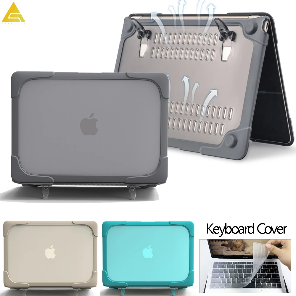 

Laptop Case For Apple MacBook Touch ID A1932,Air 13 Pro Retina 11 12 13 15 Pro 13.3 15.4 Cover Portable Bracket +Keyboard Cover