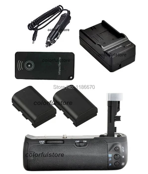 

Vertical Power Shutter Battery Handle Grip Holder Pack For Canon EOS 60D SLR Camera as BG-E9 BGE9+2x LP-E6+IR Remote+Car Charger
