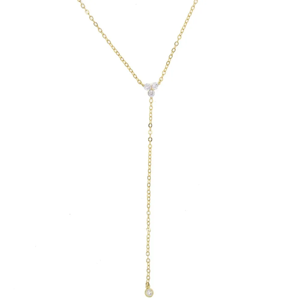 Boho Cz Sparking Crystal Lariat Necklace For Women Bohemian Long Cz Sparking Crystal Lariat Necklace
