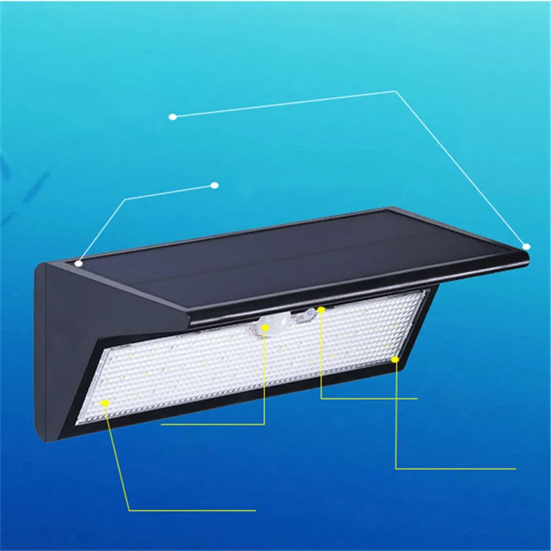 

46 LED Solar Panel Body Sensor Wall Street Light Garden Outdoor Waterproof Home Yard Super Bright Lamp Lighting Luminaria Decor