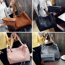 2 шт./компл. Для женщин Сумочка из искусственной кожи сцепления мешок слинга новые сумки на плечо, сумки с высокой ручкой, женские сумки из натуральной кожи, комплекты известный бренд Для женщин сумка