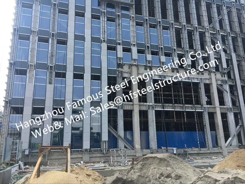 Double Triple Insulated Fire Glass Facade Curtain Walling Units