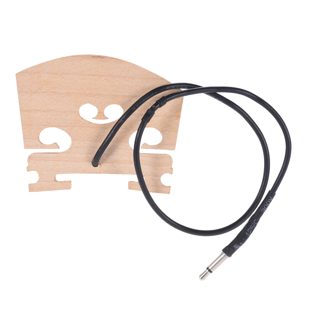 Violin Upright Bridge with Rod Pickup Piezo Set for 4/4 Full Size Electric Violin Parts