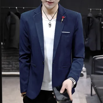 

Spring and Autumn New Casual Suit Male Korean Edition Veste Homme Costume Black Gray Navy Blue Blazer Men