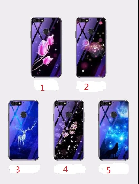 

1pcs/lot Free Shipping Luxury flower glass CASE Electroplate TPU frame back Cover case For huawei honor 10/honor 7C/Enjoy 8