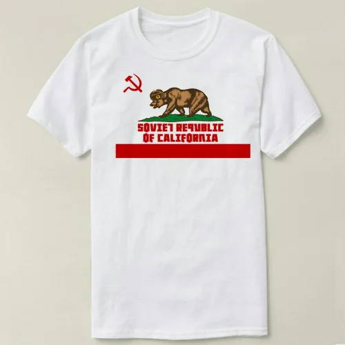 

Republic of California Communist Party Lenin Castro guevara Men Clothes short Sleeve Slim Fit T Shirt Men T-Shirt Casual cmt
