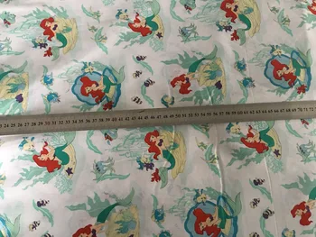 

50*105cm princess Mermaid Cotton Fabric Fat Quaters sewing baby Quilting Patchwork Fabric diy tecido tissue Printed Sewing girl