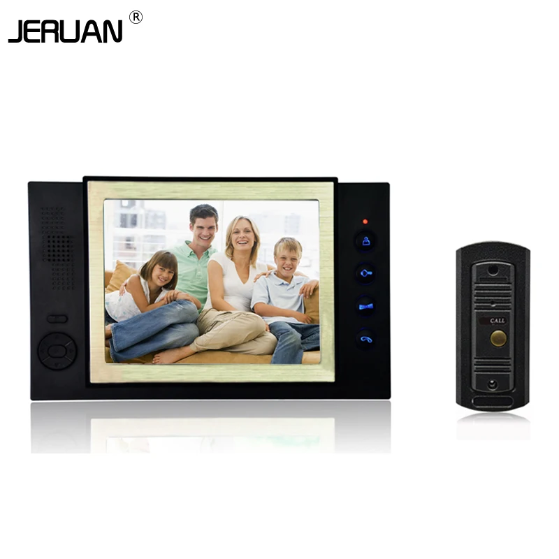 JERUAN Wired Night Vision Camera 8 Inch Video Door Phone Monitor Intercom Take photos Remote control unlock