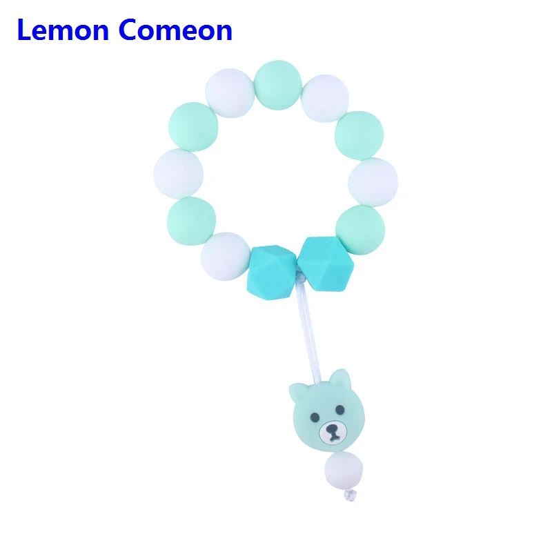 Lemon Comeon 1 шт. силиконовые для браслетов, детских прорезывателей с медведем силиконовые бусины BPA свободное вскармливание Прорезыватель