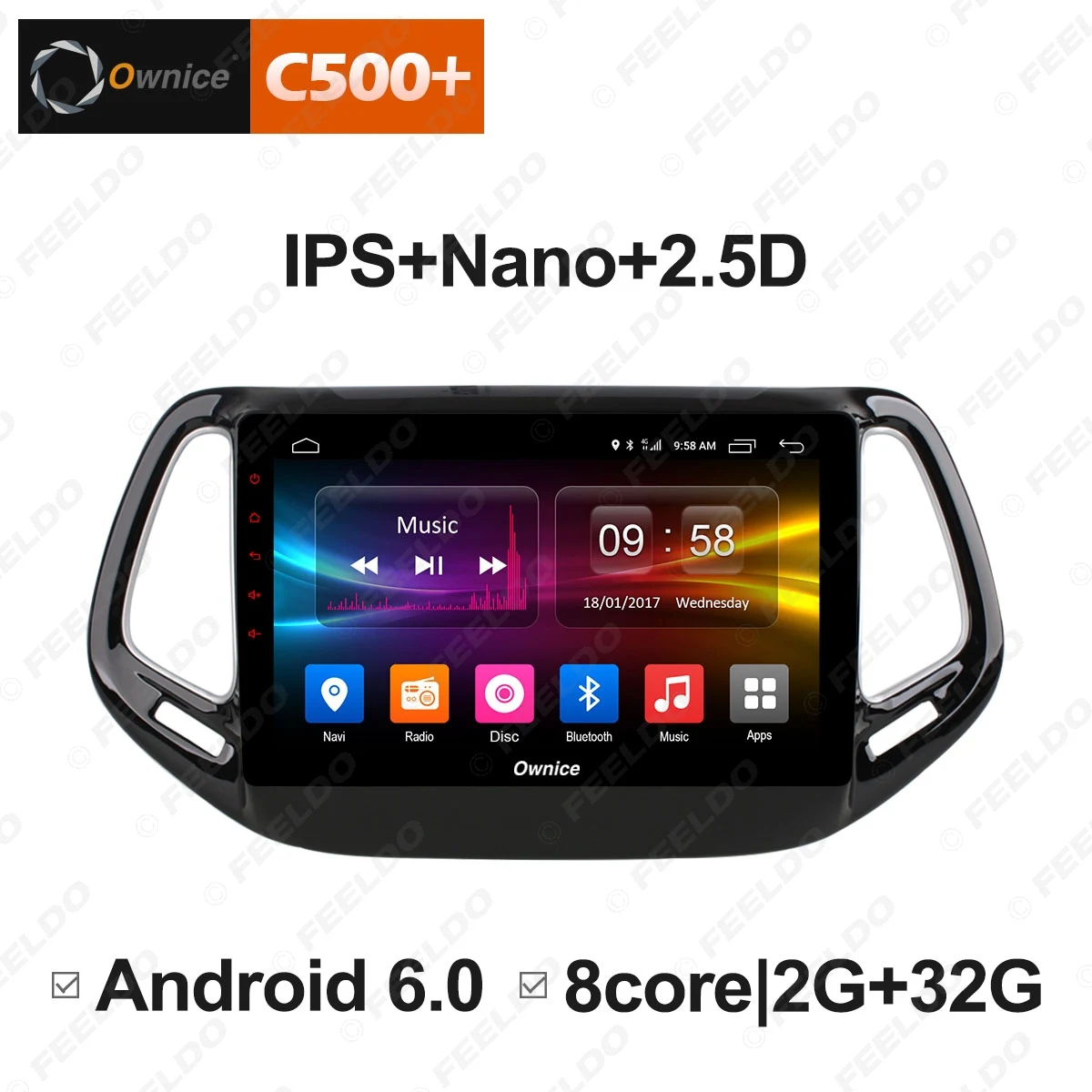 Top FEELDO 10.1" 2.5D Nano IPS Screen Android 6.0 Octa Core/DDR3 2G/32G/4G LTE Car Media Player For Compass 2017 2 Top FEELDO 10.1" 2.5D Nano IPS Screen Android 6.0 Octa Core/DDR3 2G/32G/4G LTE Car Media Player For Compass 2017 2