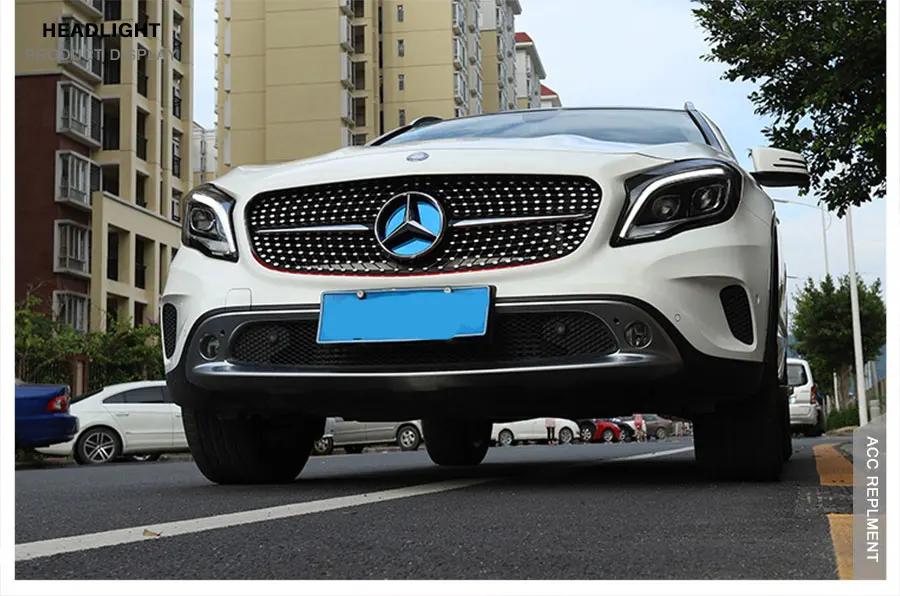 2 шт. светодиодный фары для Mercedes-Benz GLA- светодиодный автомобильный фонарь ангельские глазки полный светодиодный комплект противотуманных фар Светодиодный дневные ходовые огни