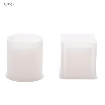 

Epoxy Resin Silicone Molds DIY Cube Round Pen Holder Flower Pot Coaster Mold Set