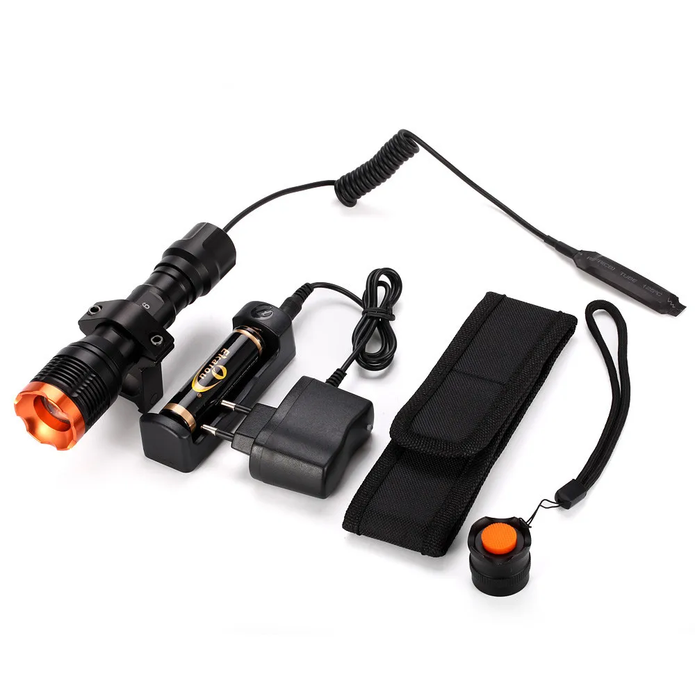 

LED Zoomable Flashlight XM-L T6 5 mode Hard Light,Shock Resistant flashlight+ 2 x 18650 Battery + Charger