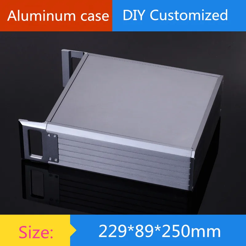 

Amplifier case size 229*89*250mm Full aluminum 2U amplifier chassis/ instrumentation shell/ AMP Enclosure /AMP case / DIY box