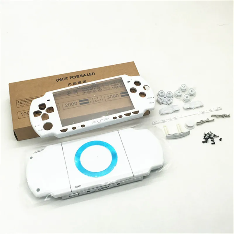 White color shell For PSP 2000 PSP2000 Console Shell Housing Case Cover with buttons kit free