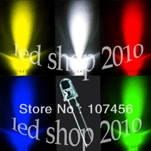 200 шт., 5 значений UltraBright R, G, B, W, Y, светодиоды, 3 мм+ Бесплатные резисторы 3 мм световая лампа