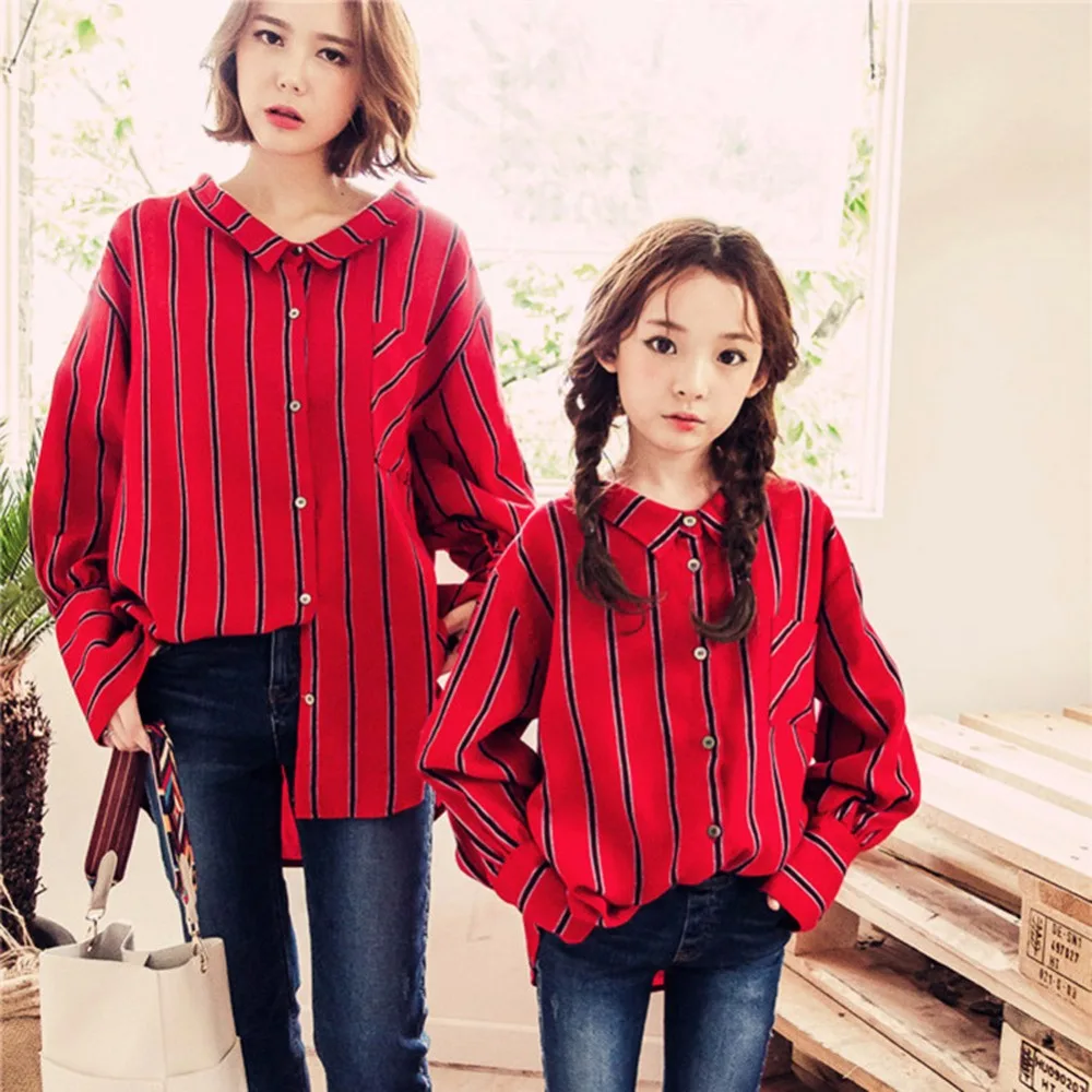 matching plaid shirts for mom and son