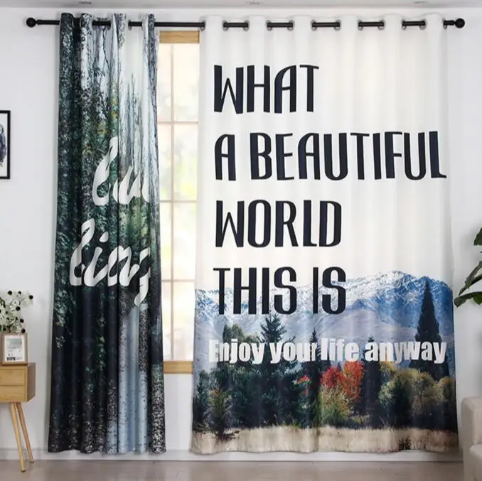 Hot Creative 3D Curtain Snowy Mount Printing Blockout Polyester Photo Drapes Fabric For Room Bedroom Window Bedroom Balcony Bay Hot Creative 3D Curtain Snowy Mount Printing Blockout Polyester Photo Drapes Fabric For Room Bedroom Window Bedroom Balcony Bay
