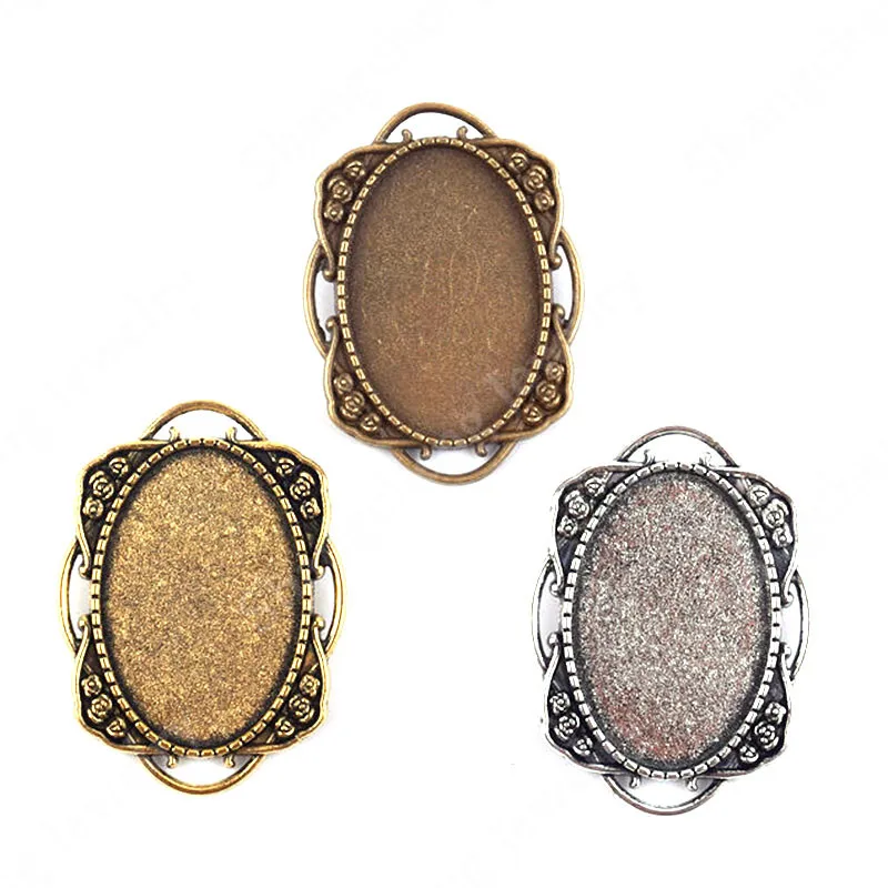 10pcs/lot 30x20mm Oval Blank Bezel Antique Gold ,Silver,Bronze Plated