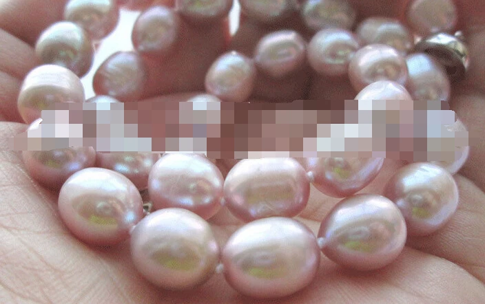

0566 natural purple baroque rice shape freshwater pearl necklace