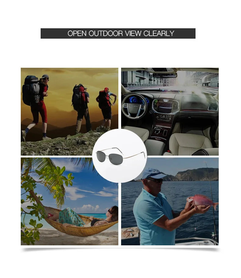 Новые поляризованные солнцезащитные очки бескаркасные из чистого титана ультра лёгкие солнечные очки Мужские Женские водительские уличные очки для вождения