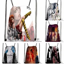 Изготовленная на заказ походная сумка на шнурке для мужчин и женщин, милый рюкзак для детей(черная спинка) 31x40 см#180531-01-08