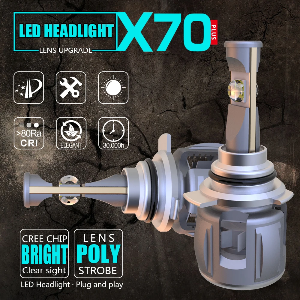 Car LED Headlight Kit CR-EE XHP70 120W 15600LM 9012 HIR2 bulbs | Автомобили и мотоциклы