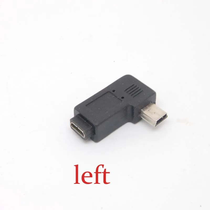 10 قطعة البسيطة USB نوع وذكر إلى المصغّر USB B الإناث 90 درجة يسار زاوية محول