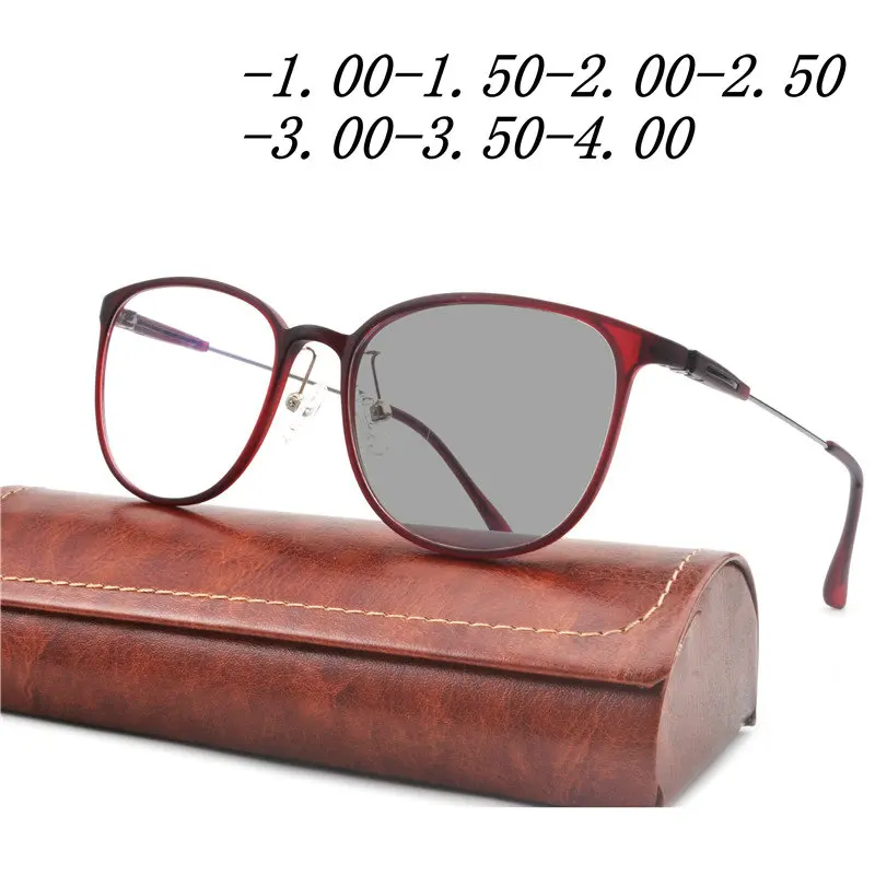 

fashion Myopia Sunglasses Photochromic Finished Women Myopia Eyeglasses Frame prescription lens Sun glasses Myopia Eyewear FML