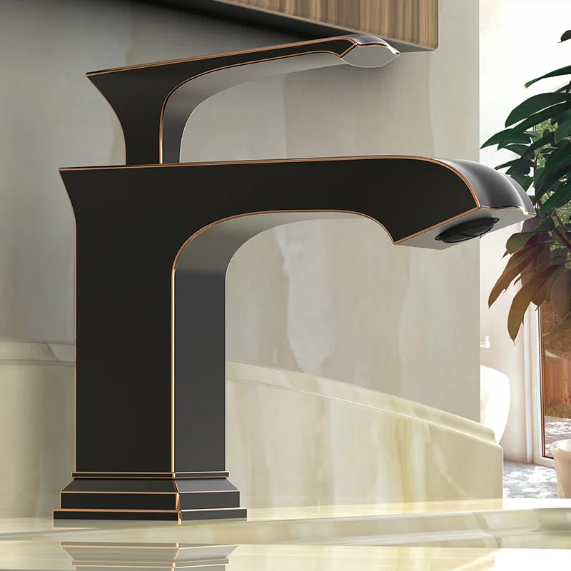 

Oil Rubbed Bronze Solid brass Single Handle Bathroom Sink Faucet square Basin Mixer Tap Widespread Bathroom Faucet
