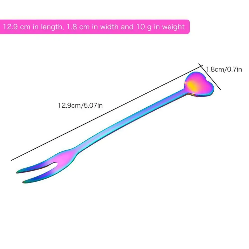 4/8 шт., нержавеющая сталь, корейский Радужный торт фрукт вилка, ужин, салат, вилка, посуда, золотой десерт, вилка для отеля, вечерние, кухонный инструмент