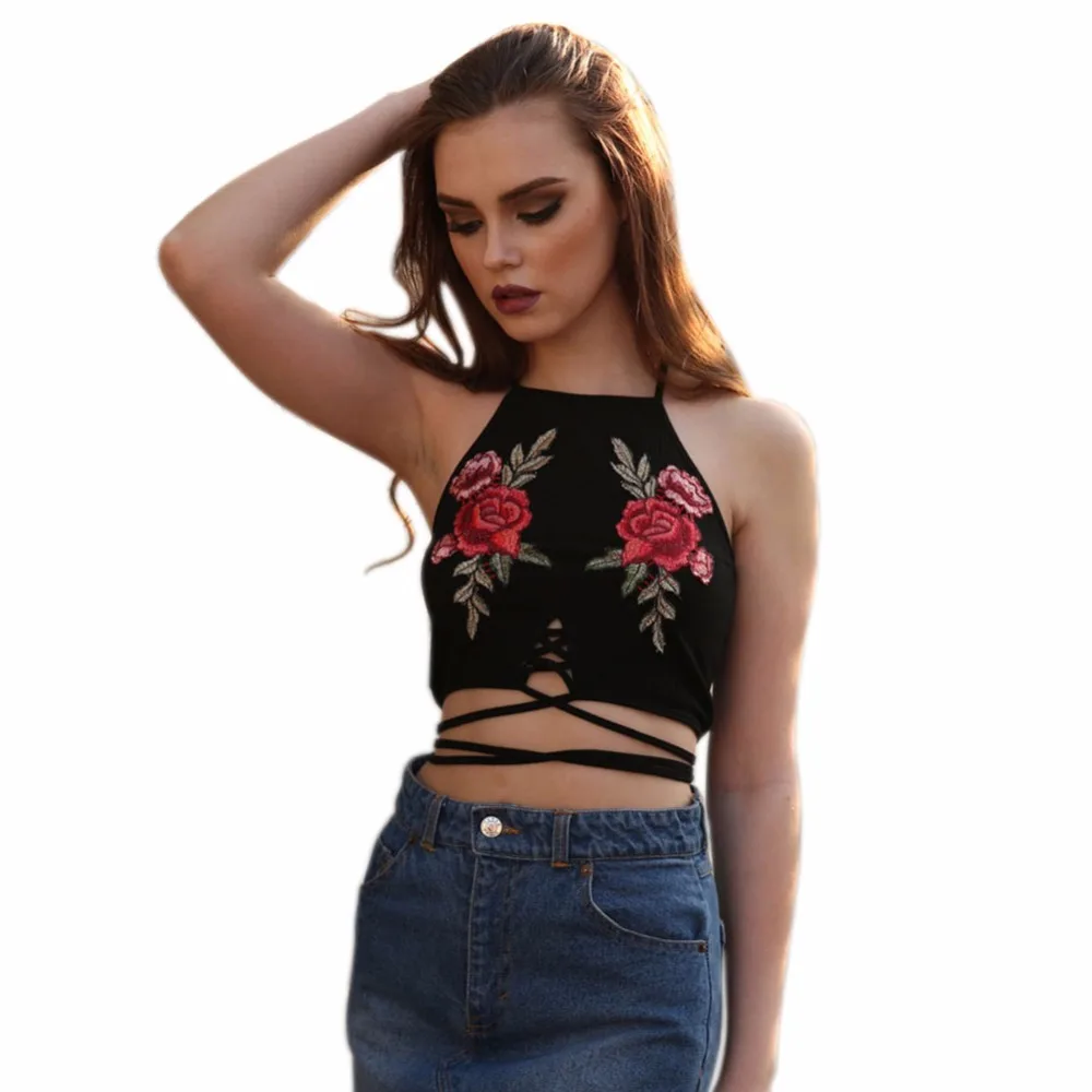 lace up black tank