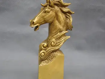 

8'' China Zodiac Horse Head Bust Bronze Statue