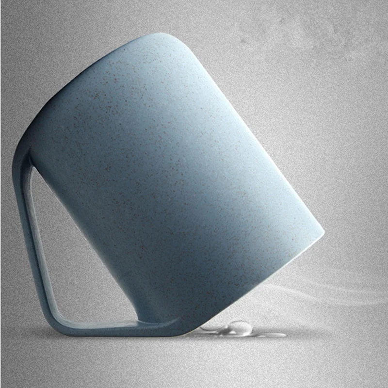 

Wheat Plastic Mug Cup Platycodon creative oblique mouth non-toxic design Lovers Wash Cup Wheat Mug 30 degree angle Hygiene