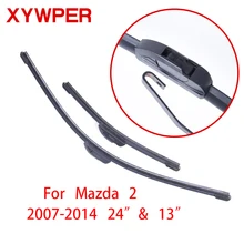 XYWPER Wiper Blades for Mazda 2 2007 2008 2009 2010 2011 2012 2013 2014 24″&13″Car Accessories Soft Rubber car windscreen wiper