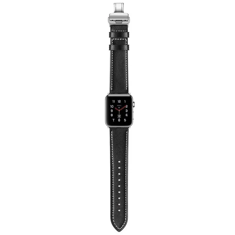 Натуральная кожа ремешок для наручных часов Apple Watch 38 мм/40 мм 42 мм/44 мм ремешки для часов iWatch с бабочка туфли с ремешком и пряжкой для наручных часов iWatch, 4/3/2/1 полос