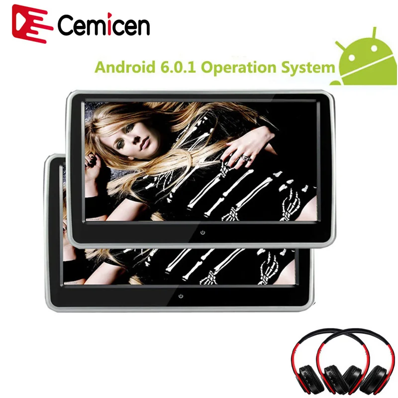 

Cemicen 10.1 inch Android 6.0.1 System with WIFI IPS Touch Screen Car Headrest monitor MP5 Player with USB/SD/Bluetooth/Speaker