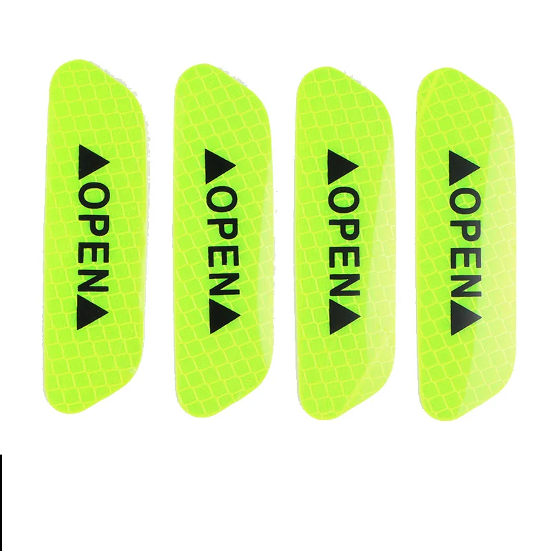 4pcs Car styling Door Open Warning Reflective stickers For SEAT Ibiza Toledo Arosa Alhambra Exeo FR Supercopa Mii Cordoba Cupra - Название цвета: Зеленый