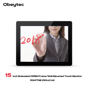 

obeytec 15 inch Industrial Capacitive Open Frame LCD Touch Monitor, PCAP touch screen, 10 Points Touch, IP65, Vandal Proof, Driv