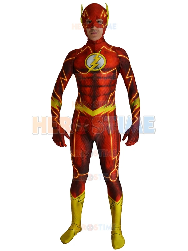 Бесплатная доставка Новый 52 флэш-костюм 3D печати Fullbody спандекс супергероя Косплэй Зентаи костюм Лидер продаж может на заказ