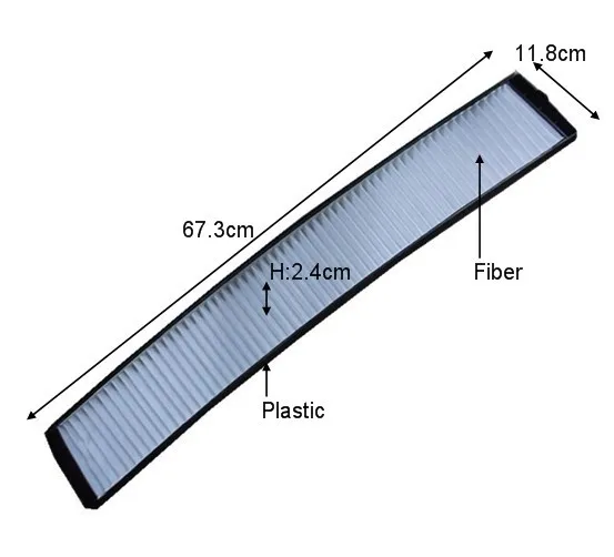 Лучшая цена CU6724 обувь по заводским ценам 64311000004 белое волокно воздушный фильтр в салон автомобиля WP9002 для BMW 67,3*2,4*11,8 см AC24