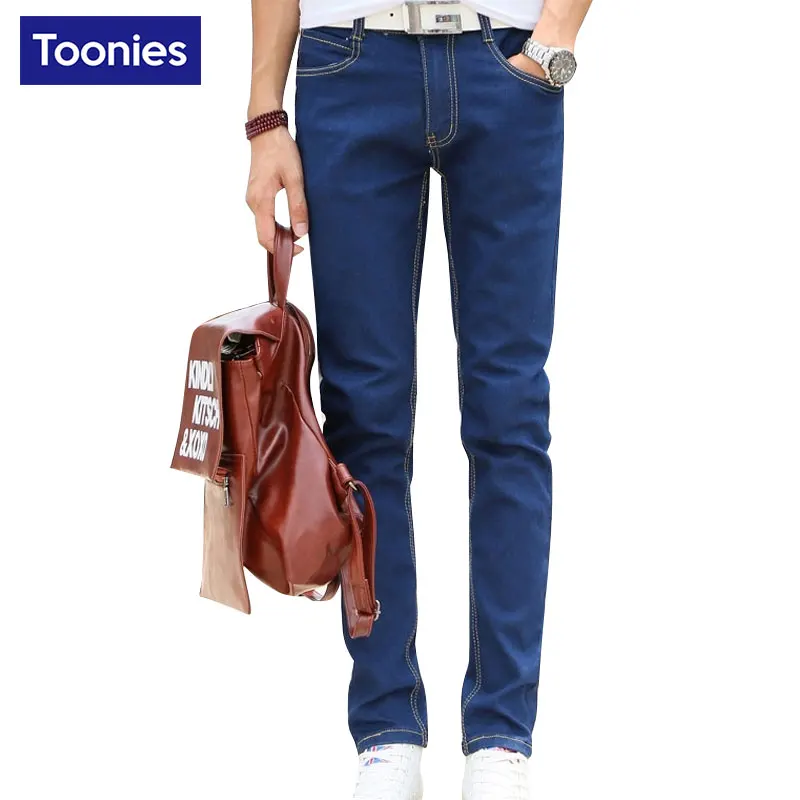 

Winter Plus Velvet Men's Jeans Zipper Fly Casual Warm Jeans Male Pants Thicken Denim Jeans Slim Fleece Trousers Blue Black Pants