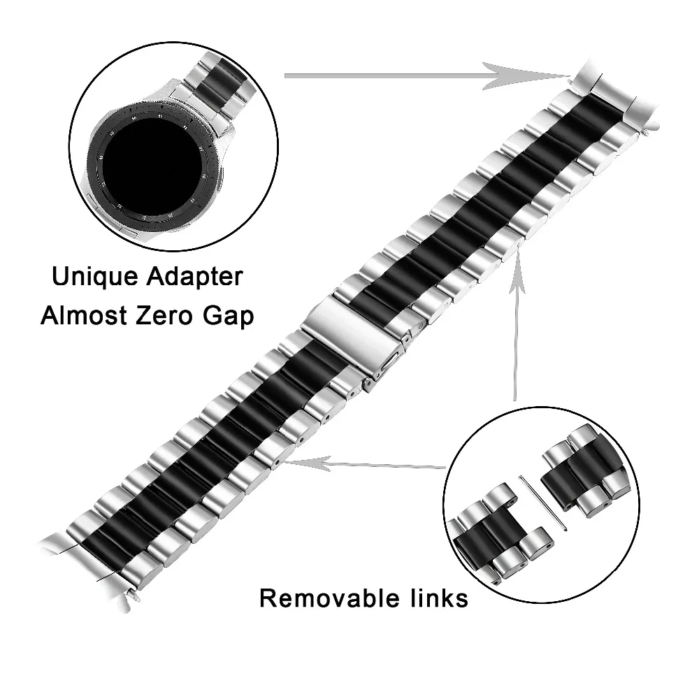 TRUMiRR уникальный ремешок для часов из нержавеющей стали+ устройство для удаления звеньев для samsung gear S3 Galaxy Watch 46 мм наручный ремешок спортивный ремешок браслет