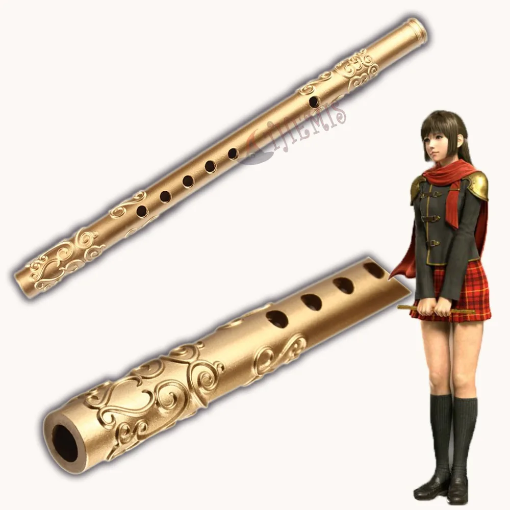 

Athemis Anime Flute Prop Final Fantasy Type-0 Deuce Cosplay Prop Golden Figure PU Resin Toys High Quality Artwork