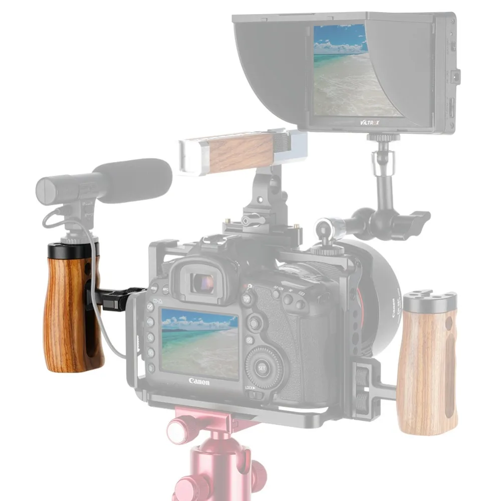 Ручка для камеры NICEYRIG деревянная рукоятка DSLR ручка холодной обуви Сырная